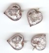 1 13x13x6mm Light Amethyst with Foil Lampwork Heart Pendant
